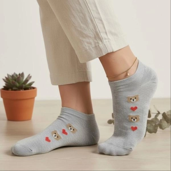 جوراب نیم ساق قلبی خرسی 7008 روما